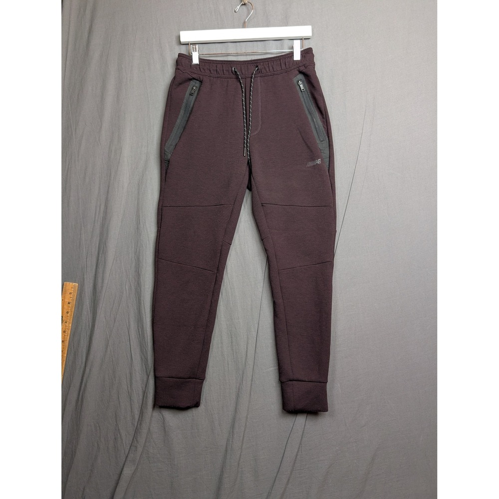 American Eagle Mens AE Activewear Joggers Burgundy Slim Tapered Sweatpants Small